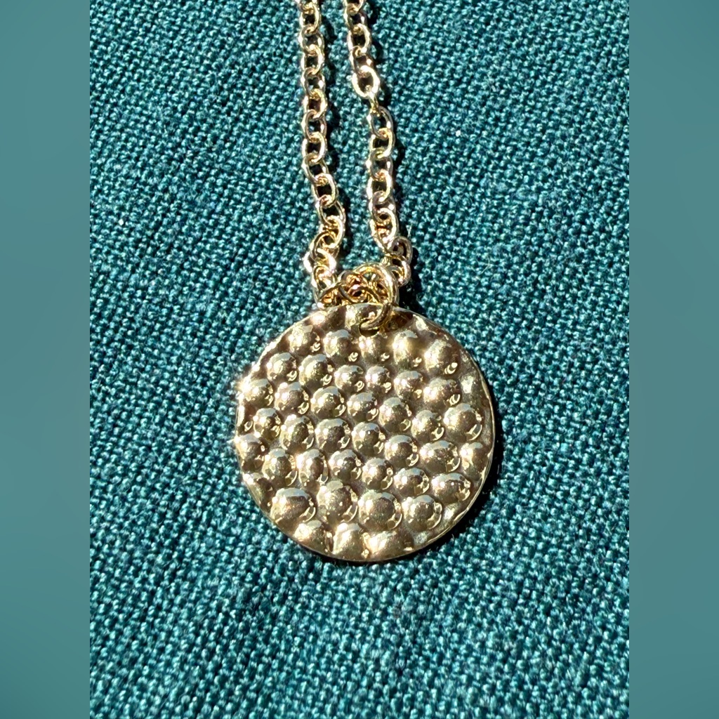 Gold Tone Bubble Necklace With Lobster Clasp And Extender Chain